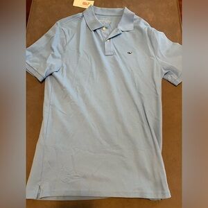 Brand New Vineyard Vines Stretch Pique Polo Small Powder Blue
